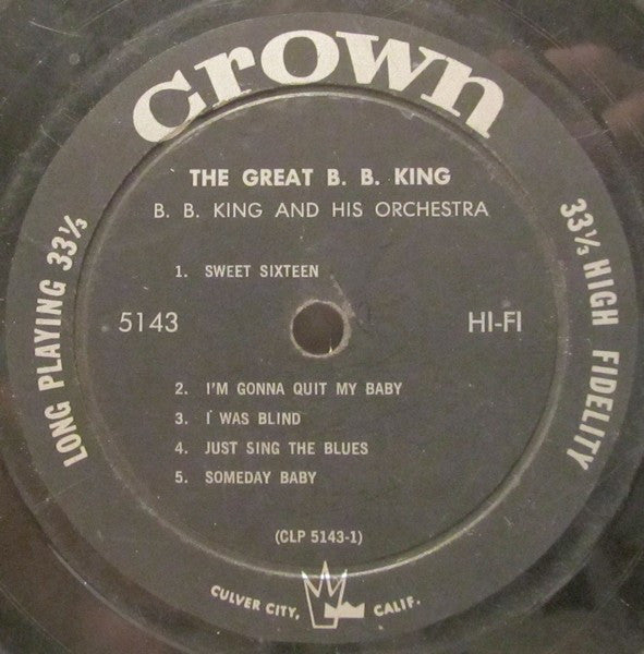 B. B. King And His Orchestra* - The Great B. B. King - LP