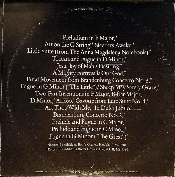 Bach* - The Greatest Hits Album - LP