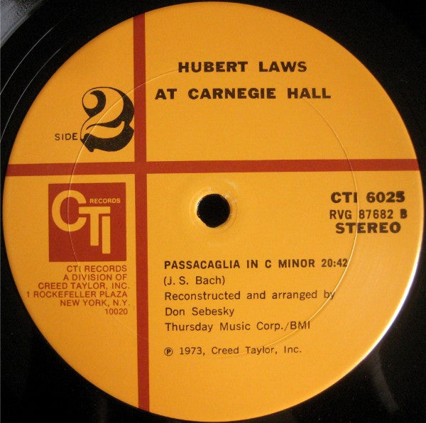 Hubert Laws - Carnegie Hall - LP