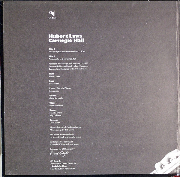 Hubert Laws - Carnegie Hall - LP