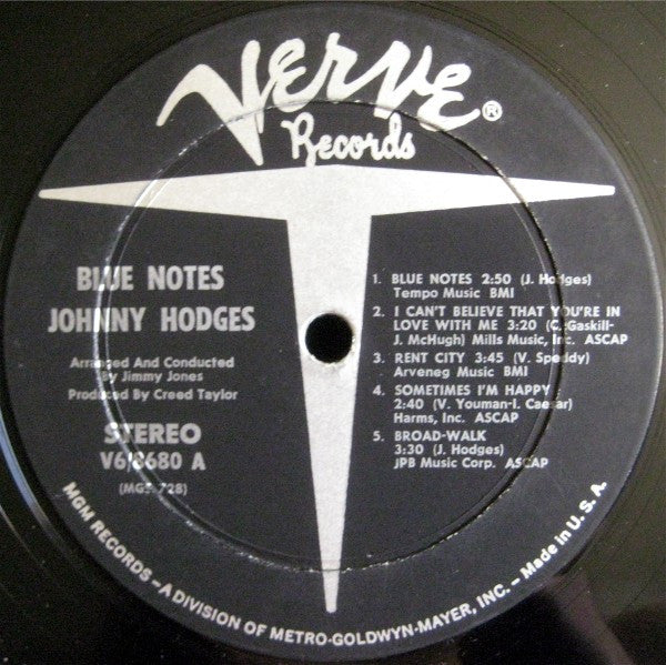 Johnny Hodges - Blue Notes - LP