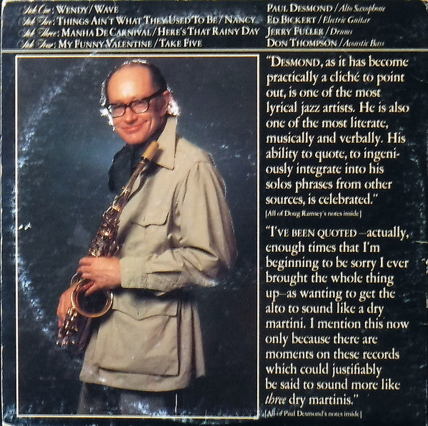 The Paul Desmond Quartet - Live - LP