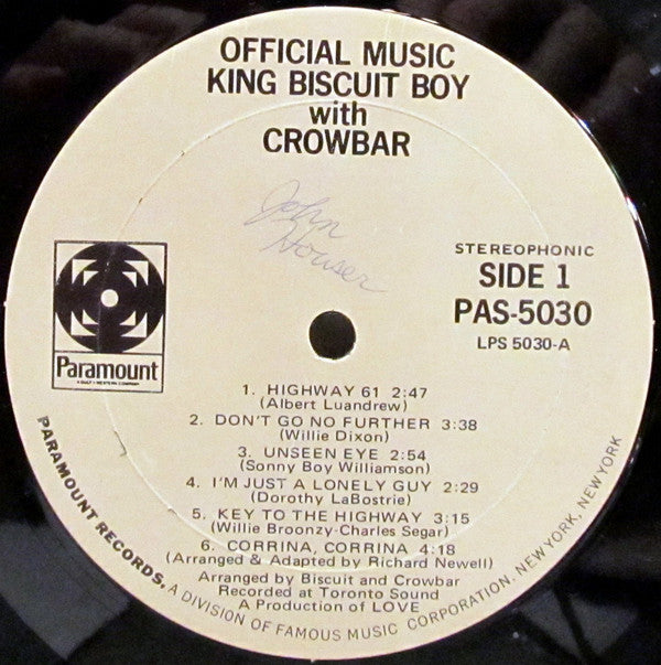 King Biscuit Boy With Crowbar (3) - Official Music - LP