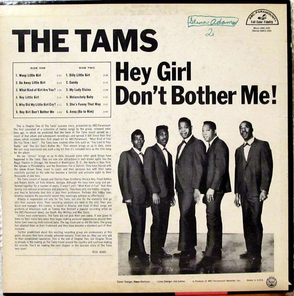 The Tams - Hey Girl Don't Bother Me! - LP