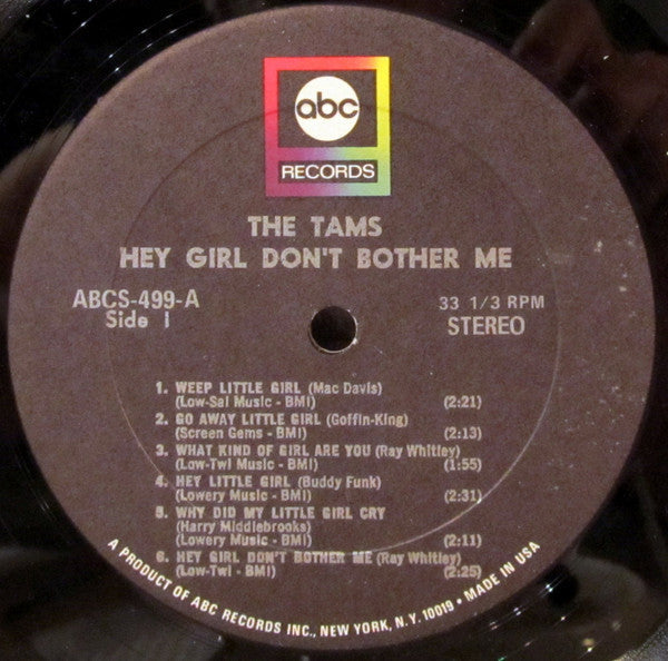 The Tams - Hey Girl Don't Bother Me! - LP