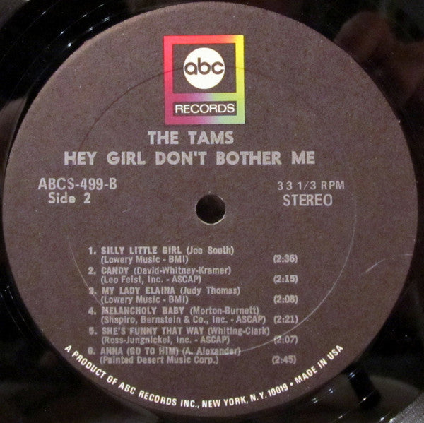 The Tams - Hey Girl Don't Bother Me! - LP