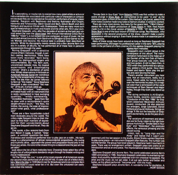 Stéphane Grappelli - Stéphane Grappelli Plays Jerome Kern - LP