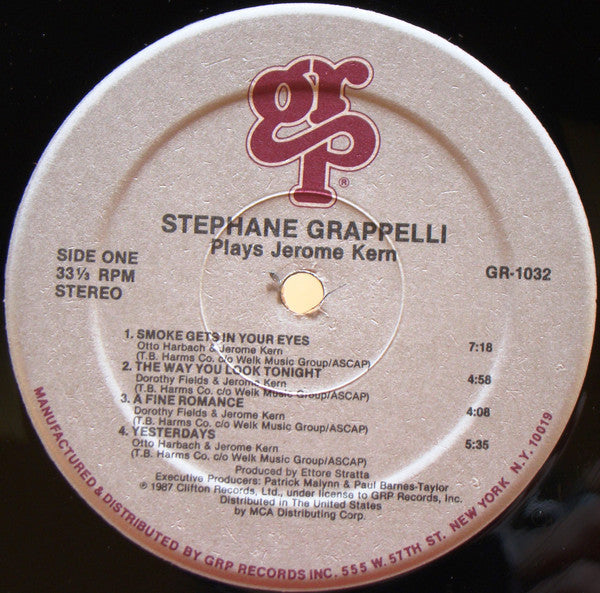 Stéphane Grappelli - Stéphane Grappelli Plays Jerome Kern - LP