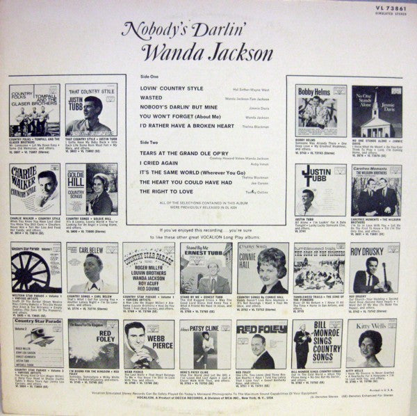 Wanda Jackson - Nobody's Darlin' - LP