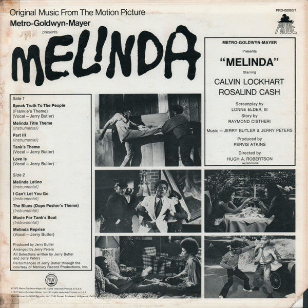 Jerry Butler And Jerry Peters - Melinda (Original Music From The Motion Picture) - LP