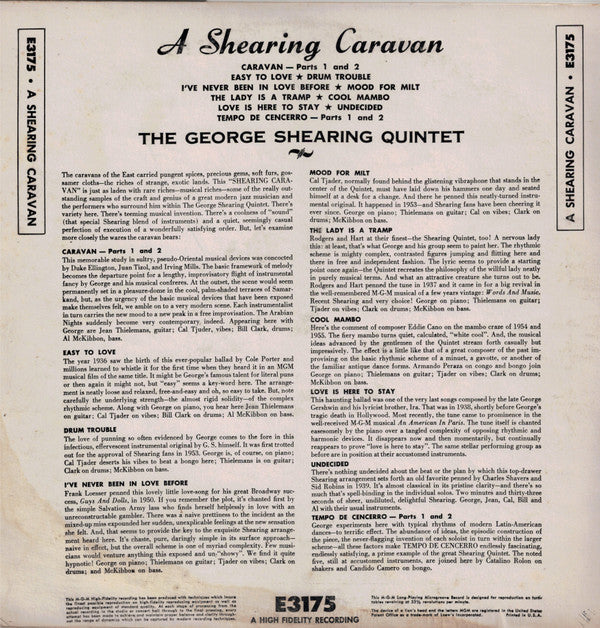 The George Shearing Quintet - A Shearing Caravan - LP