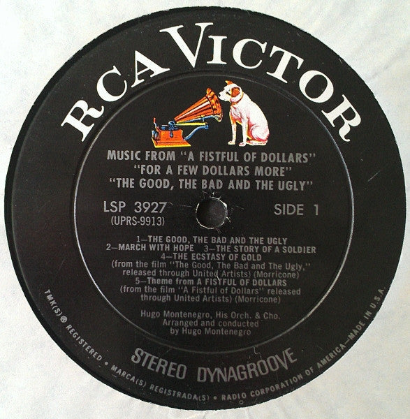 Hugo Montenegro And His Orchestra - Music From "A Fistful Of Dollars" & "For A Few Dollars More" & "The Good, The Bad And The Ugly" - LP