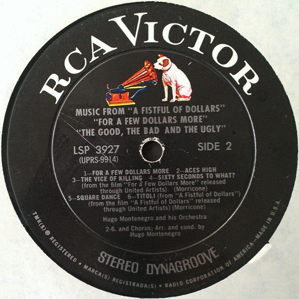 Hugo Montenegro And His Orchestra - Music From "A Fistful Of Dollars" & "For A Few Dollars More" & "The Good, The Bad And The Ugly" - LP