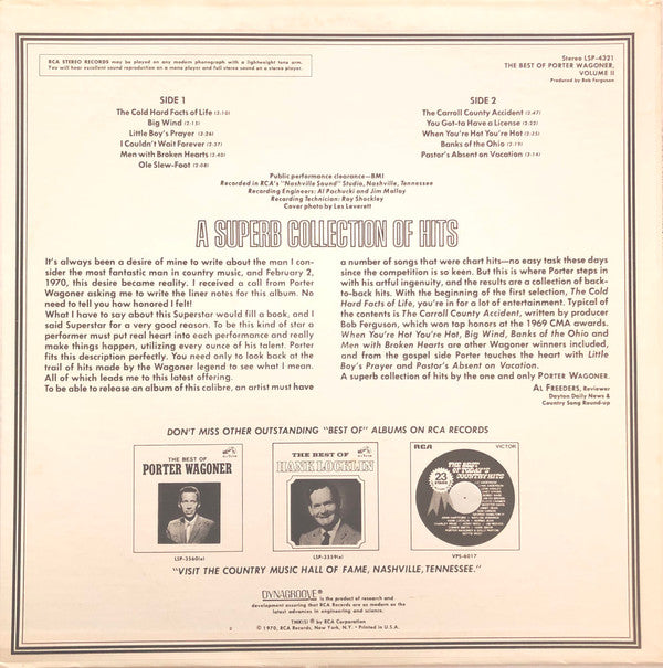 Porter Wagoner - The Best Of Porter Wagoner, Vol.II - LP