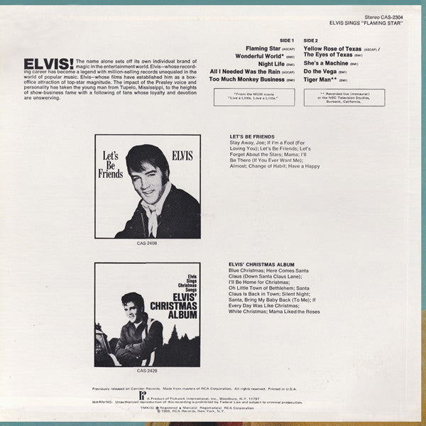 Elvis Presley - Elvis Sings Flaming Star - LP