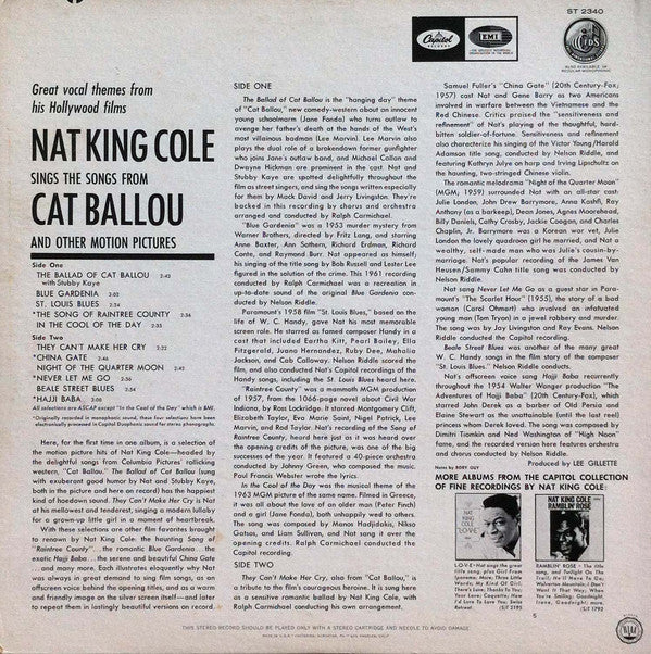 Nat King Cole - Nat King Cole Sings His Songs From Cat Ballou And Other Motion Pictures - LP