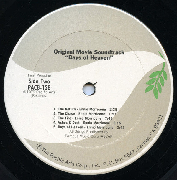 Ennio Morricone - Days Of Heaven - The Original Soundtrack From The Motion Picture - LP