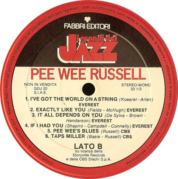 Pee Wee Russell - Pee Wee Russell - LP