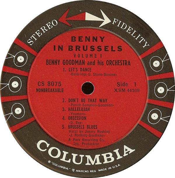 Benny Goodman And His Orchestra - Benny In Brussels Volume 1 - LP
