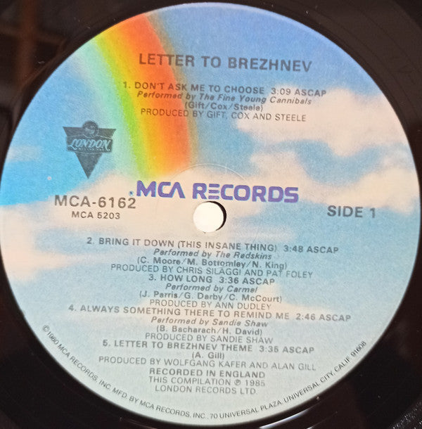 Various - Letter To Brezhnev (From The Motion Picture Soundtrack) - LP