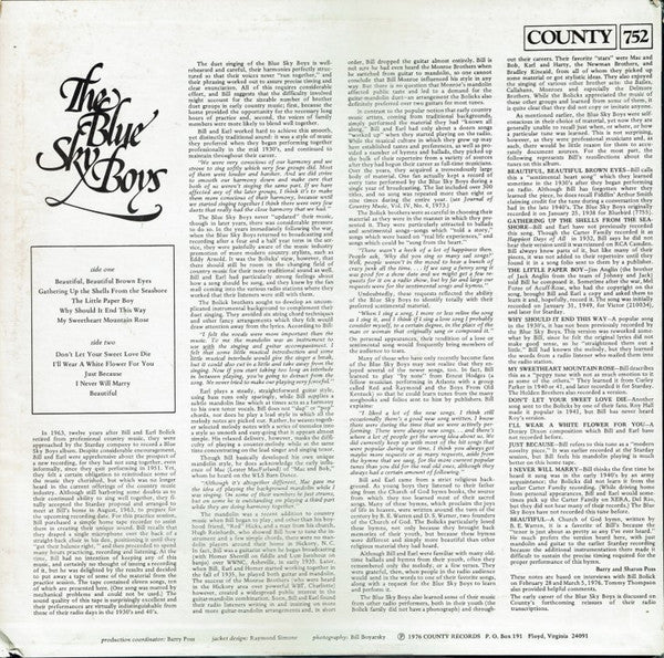 The Blue Sky Boys* - The Blue Sky Boys - LP