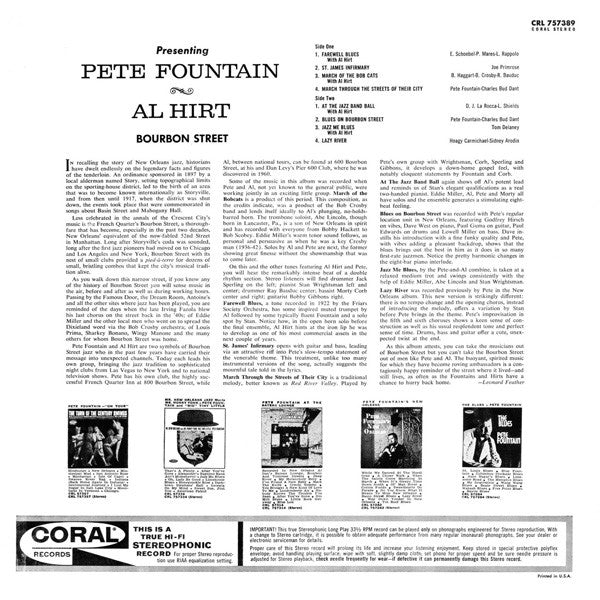 Pete Fountain With Al Hirt - Presenting Pete Fountain With Al Hirt - Bourbon Street - LP