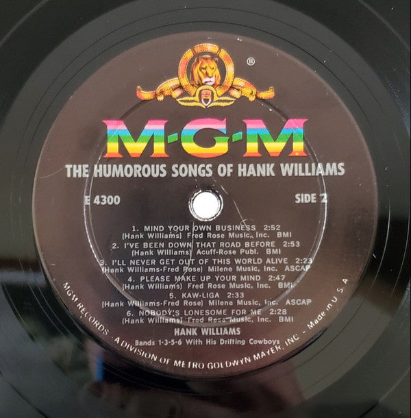 Hank Williams - Sings Kaw-Liga And Other Humorous Songs - LP