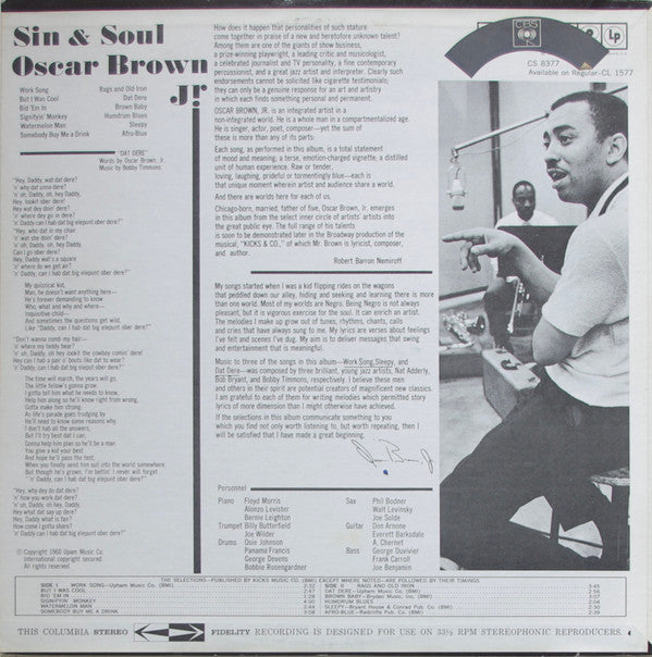 Oscar Brown Jr. - Sin & Soul - LP