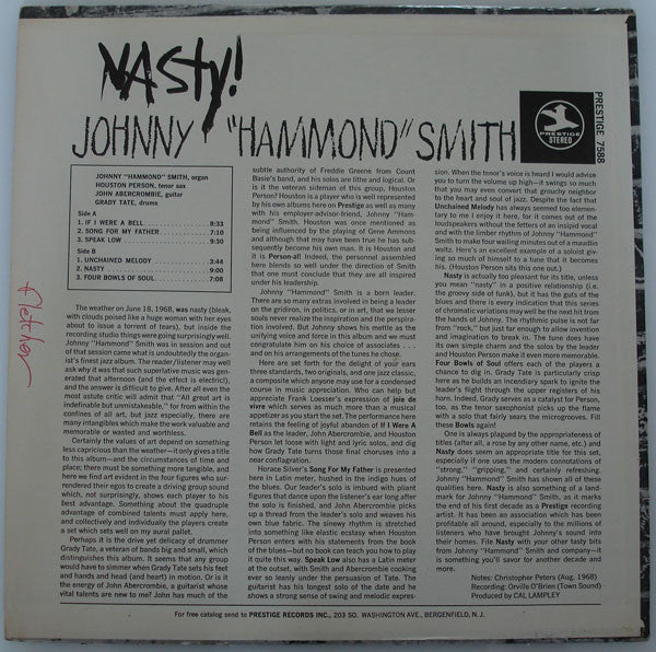 Johnny "Hammond" Smith* - Nasty! - LP