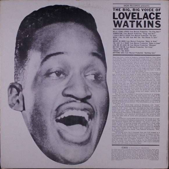 Lovelace Watkins - The Big, Big Voice Of Lovelace Watkins - LP