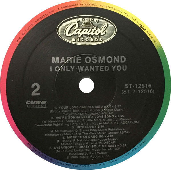 Marie Osmond - I Only Wanted You - LP