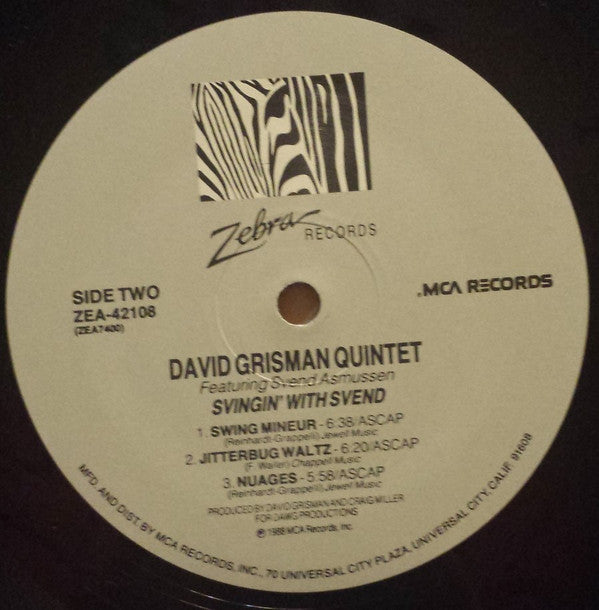 David Grisman Quintet Featuring Svend Asmussen - Svingin' With Svend - LP