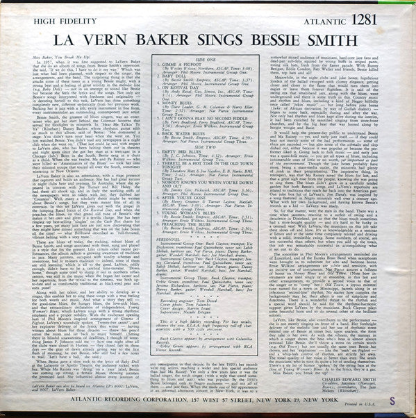 LaVern Baker - Sings Bessie Smith - LP