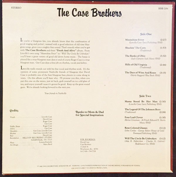 The Case Brothers - "Fresh And Alive" - LP