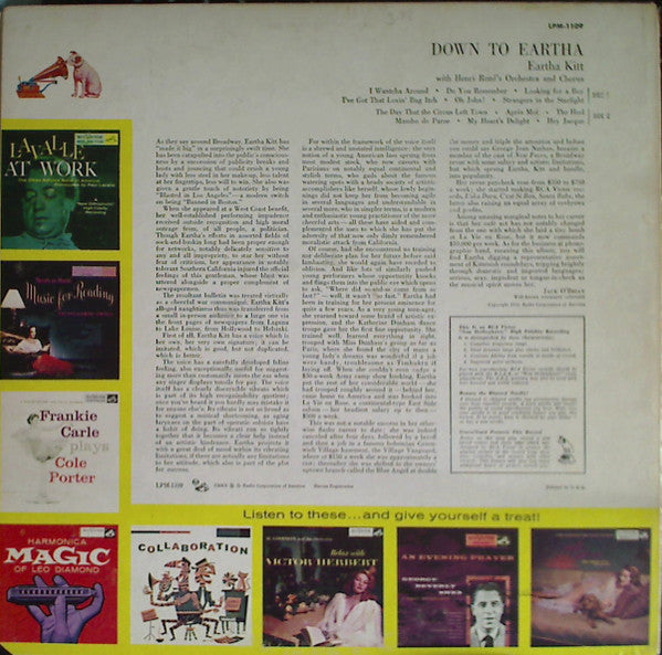 Eartha Kitt - Down To Eartha - LP