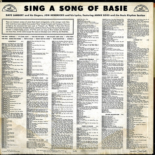 Lambert, Hendricks & Ross - Sing A Song Of Basie - LP