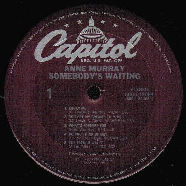 Anne Murray - Somebody's Waiting - LP