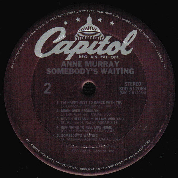 Anne Murray - Somebody's Waiting - LP