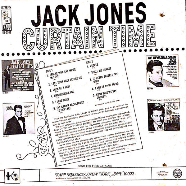 Jack Jones - Curtain Time - LP
