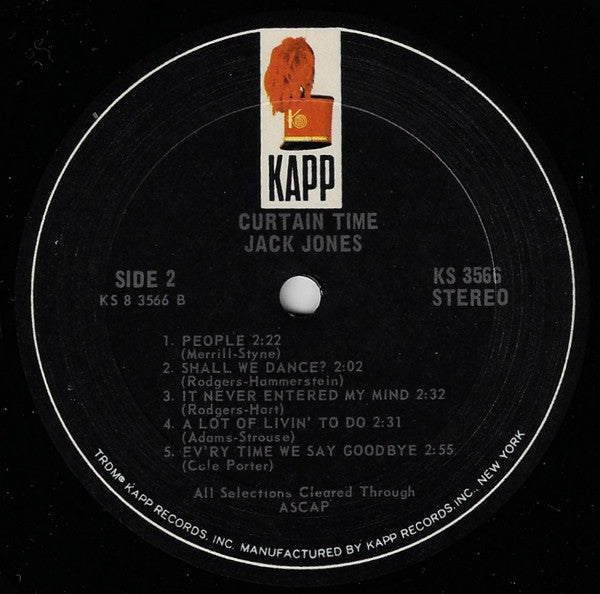 Jack Jones - Curtain Time - LP