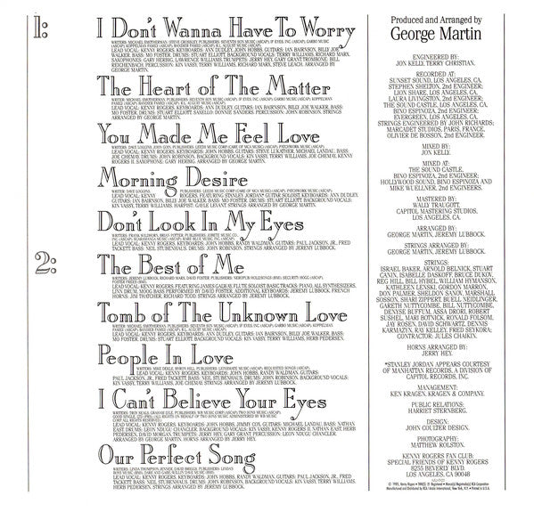 Kenny Rogers - The Heart Of The Matter - LP