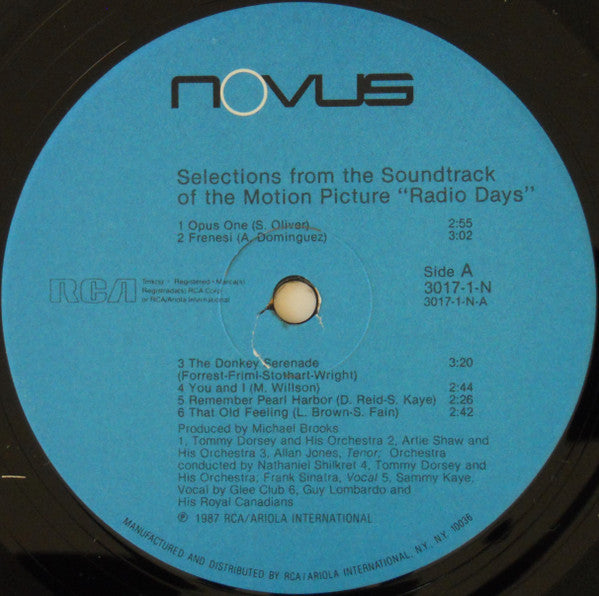 Various - Radio Days - Selections From The Original Soundtrack Of The Motion Picture - LP