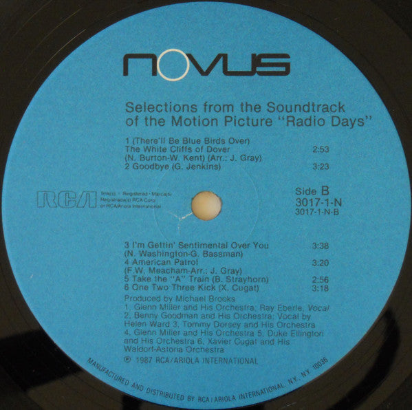 Various - Radio Days - Selections From The Original Soundtrack Of The Motion Picture - LP