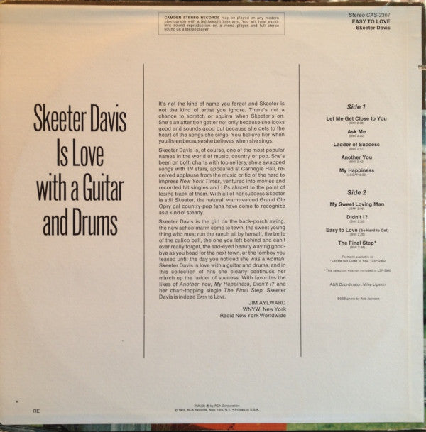 Skeeter Davis - Easy To Love - LP