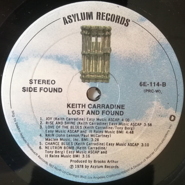 Keith Carradine - Lost And Found - LP