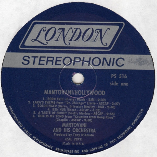 Mantovani - Hollywood - LP