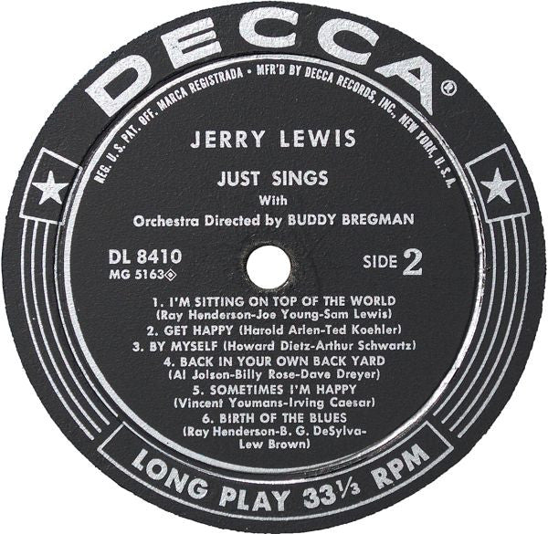Jerry Lewis  - Just Sings - LP