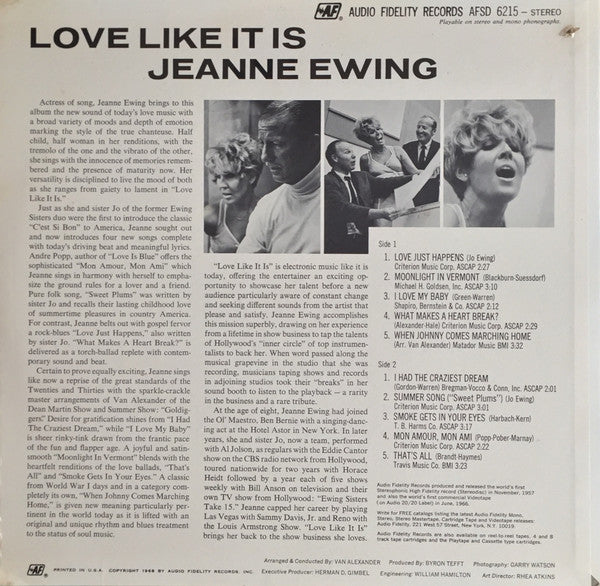 Jeanne Ewing - Love Like It Is - LP