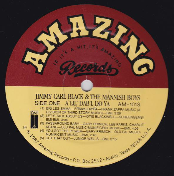 Jimmy Carl Black & The Mannish Boys - A Lil' Dab'l Do Ya - LP