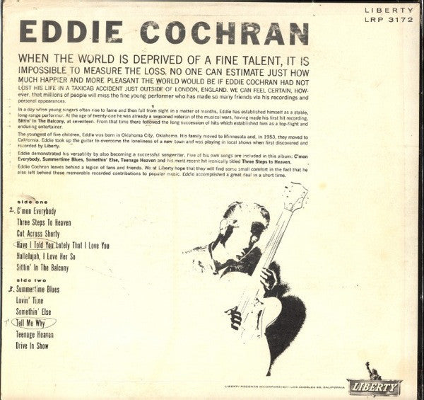 Eddie Cochran - 12 Of His Biggest Hits - LP